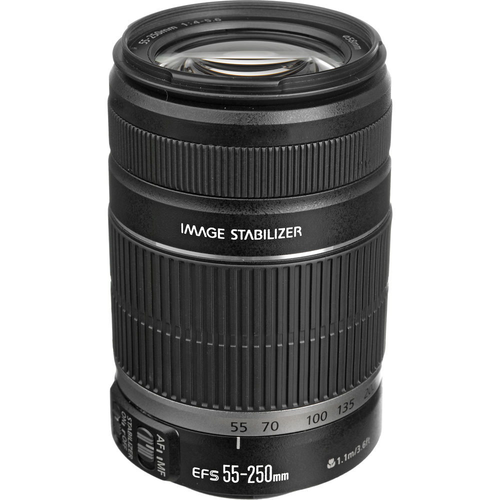 Canon EF-S 55-250mm f/4-5.6 IS II Lens 5123B006 + 64GB Memory Card - Bundle -