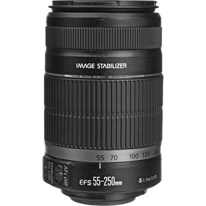 Canon EF-S 55-250mm f/4-5.6 IS II Lens 5123B006 + 64GB Memory Card - Bundle -