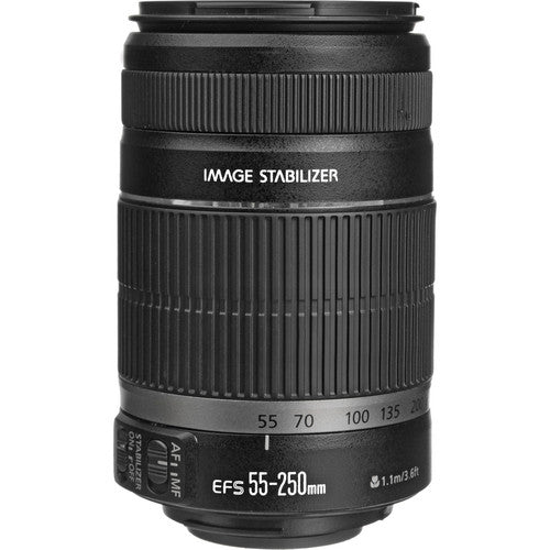 Canon EF-S 55-250mm f/4-5.6 IS II Lens 5123B006 + 64GB Memory Card - Bundle -