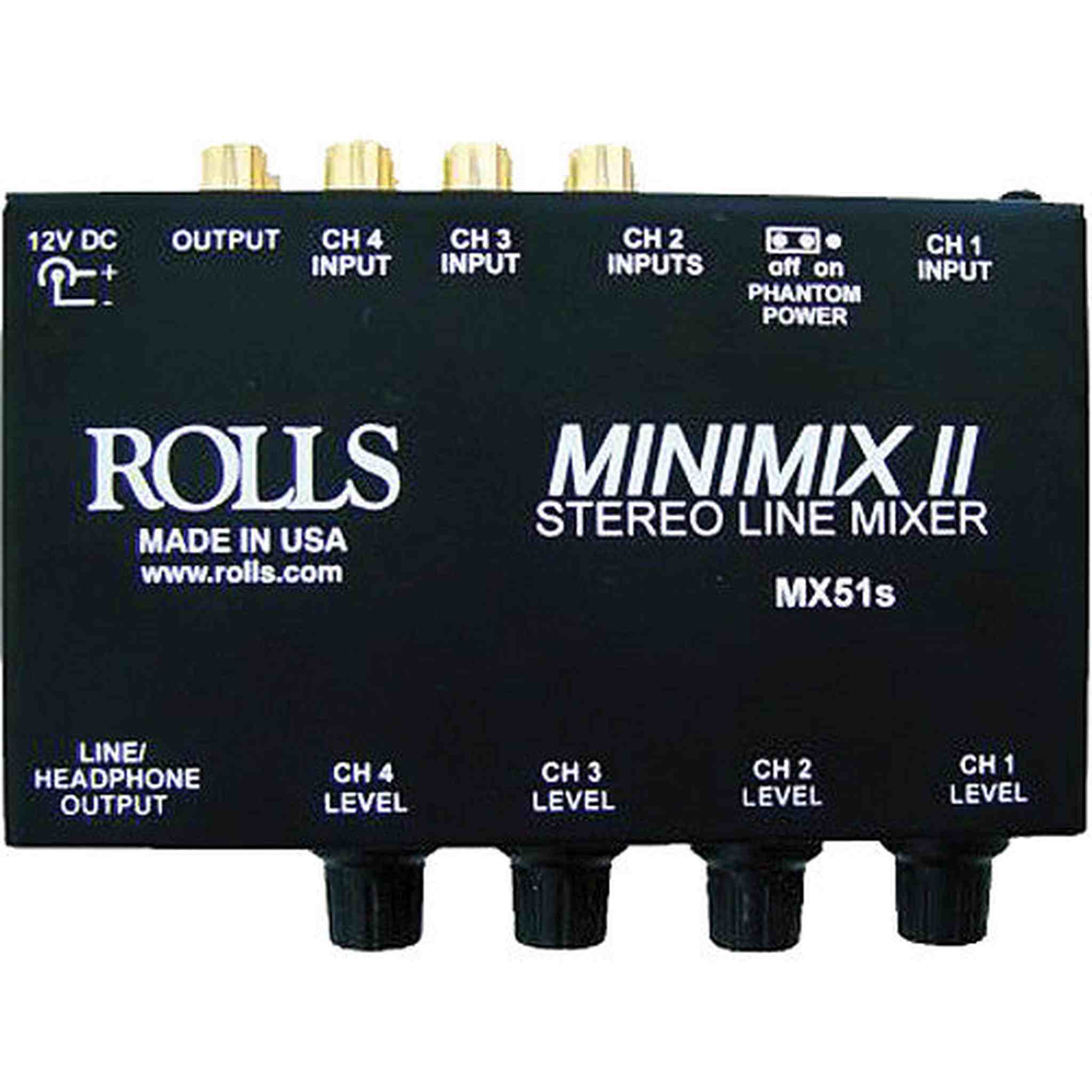 Rolls MX51s Mini-Mix 2 Four-Channel Stereo Line RCA Mixer Bundle rolls