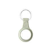 AirTag TPU Case leather finish with keychain White