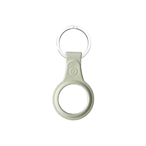 AirTag TPU Case leather finish with keychain White