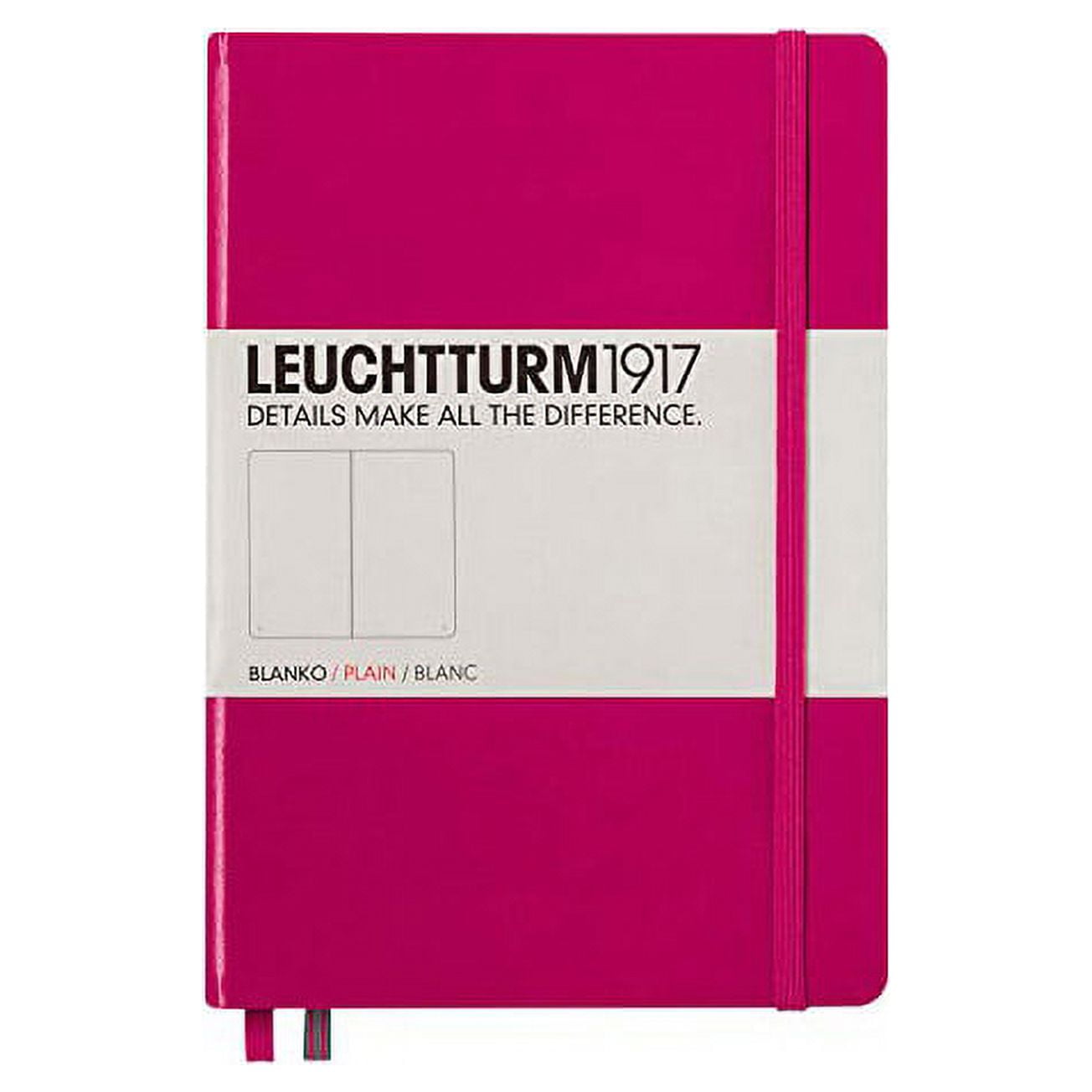 LEUCHTTURM1917 - Medium A5 Plain Hardcover Notebook Berry - 251 Numbered Pages