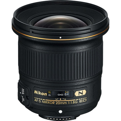 Nikon AF-S 20mm f/1.8G ED Prime Lens (20051) Intl Model Bundle