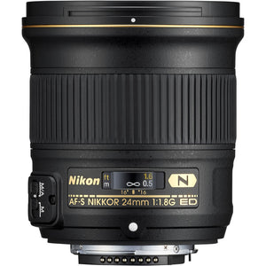 Nikon AF-S 24mm f/1.8G ED Prime Lens 20057 Intl Model Bundle