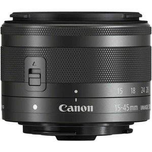 Canon EF-M 15-45mm f/3.5-6.3 IS STM Zoom Lens Graphite 0572C002 - Bundle Canon