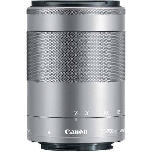 Canon EF-M 55-200mm f/4.5-6.3 IS STM Lens Silver 1122C002 + Filter Kit - Bundle