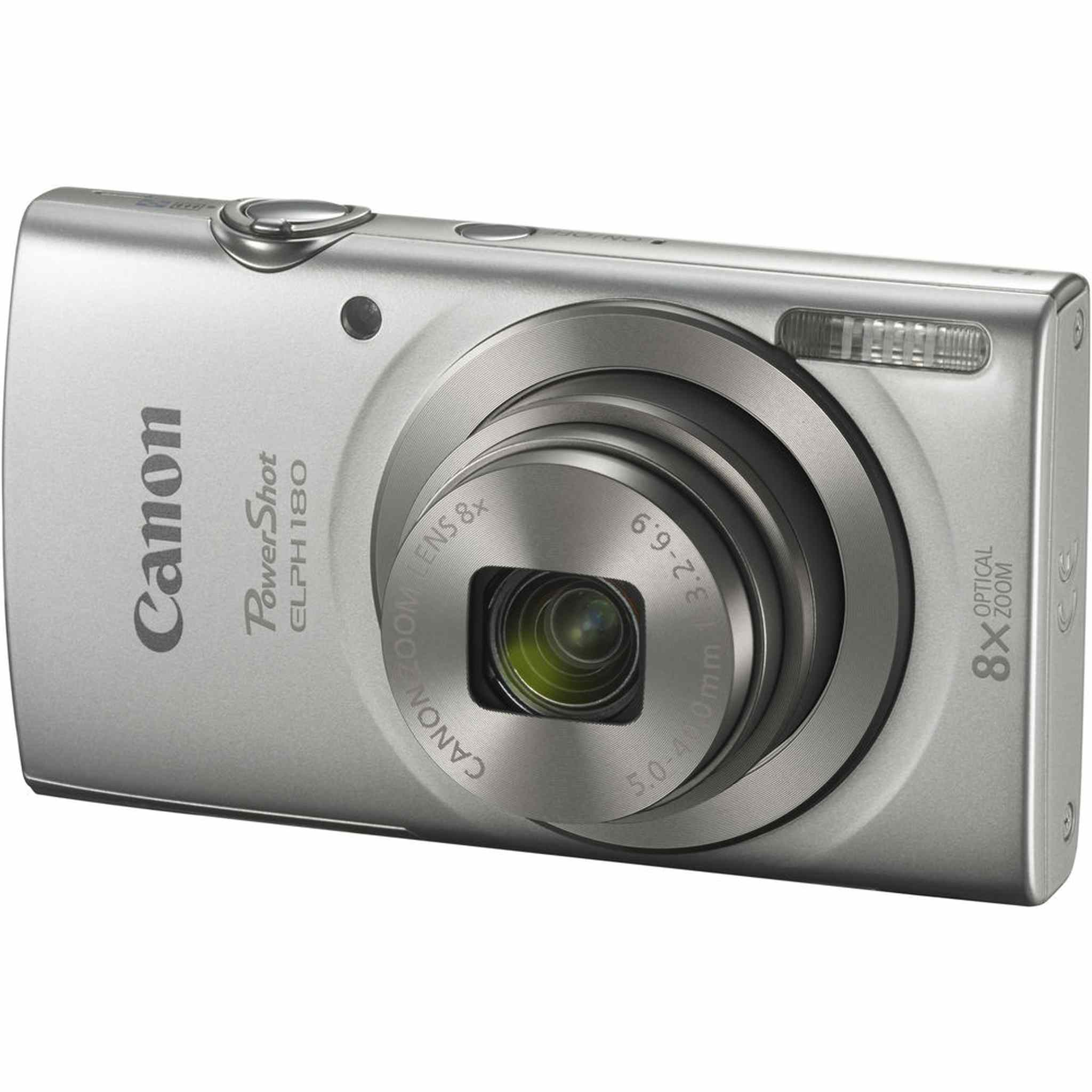 Canon PowerShot ELPH 180 Digital Camera Silver + 2 x 32GB Cards + More Bundle