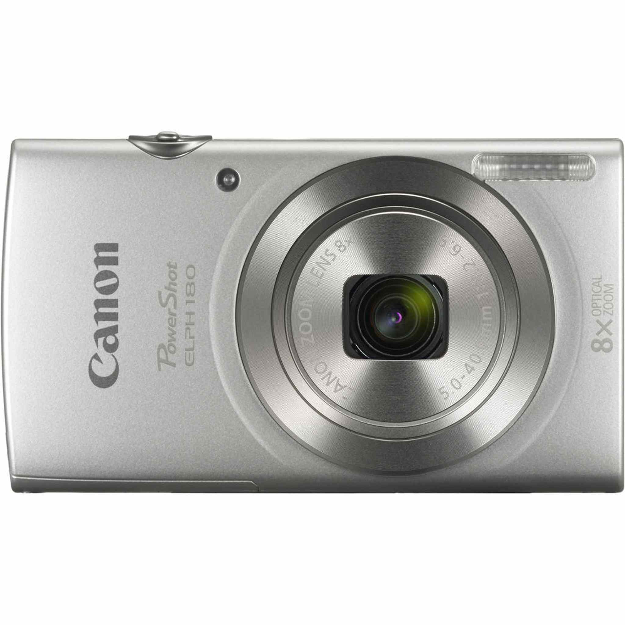 Canon PowerShot ELPH 180 Digital Camera Silver + 32GB Card + More Bundle