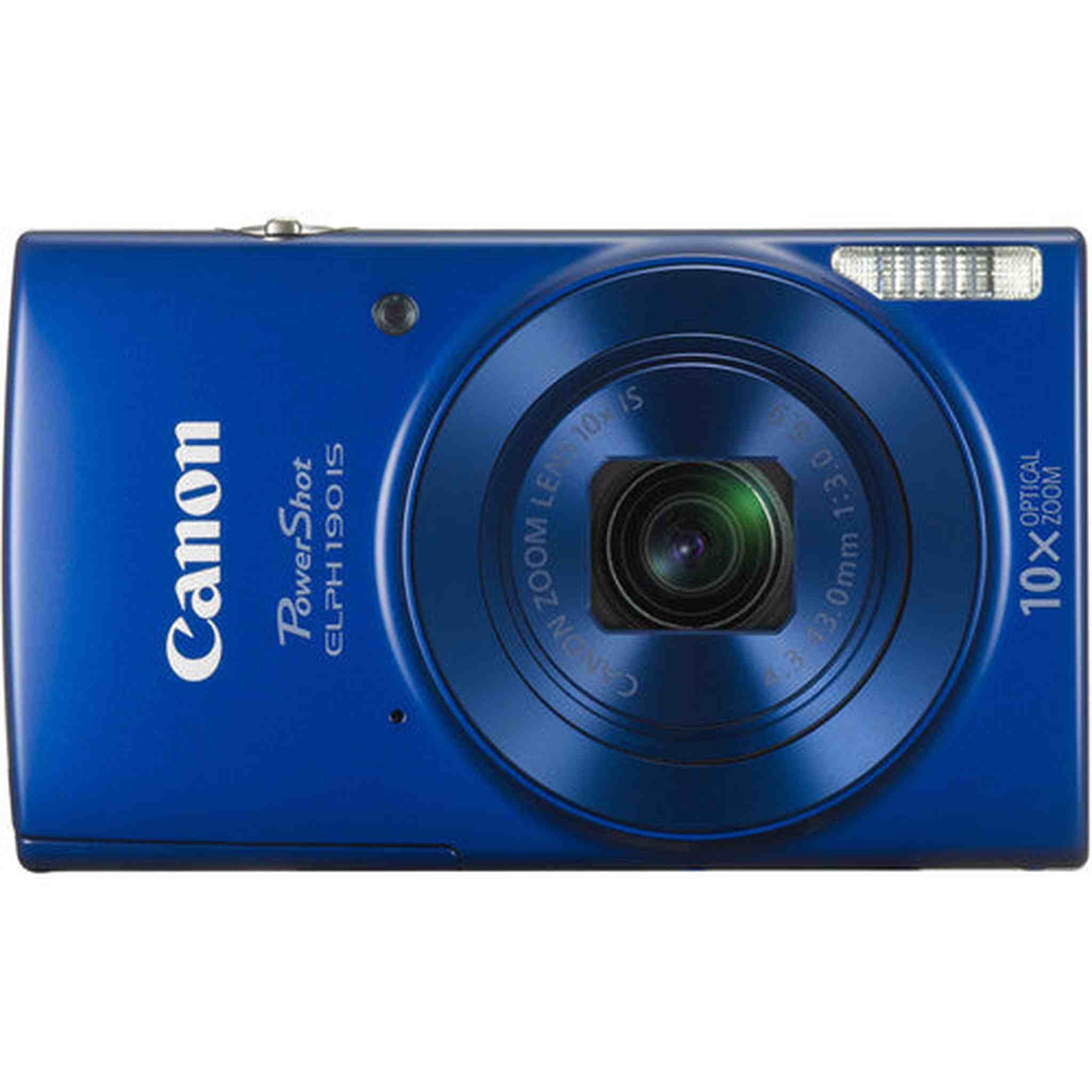 Canon PowerShot ELPH 190 IS Digital Camera Blue + 32GB Card + More Bundle