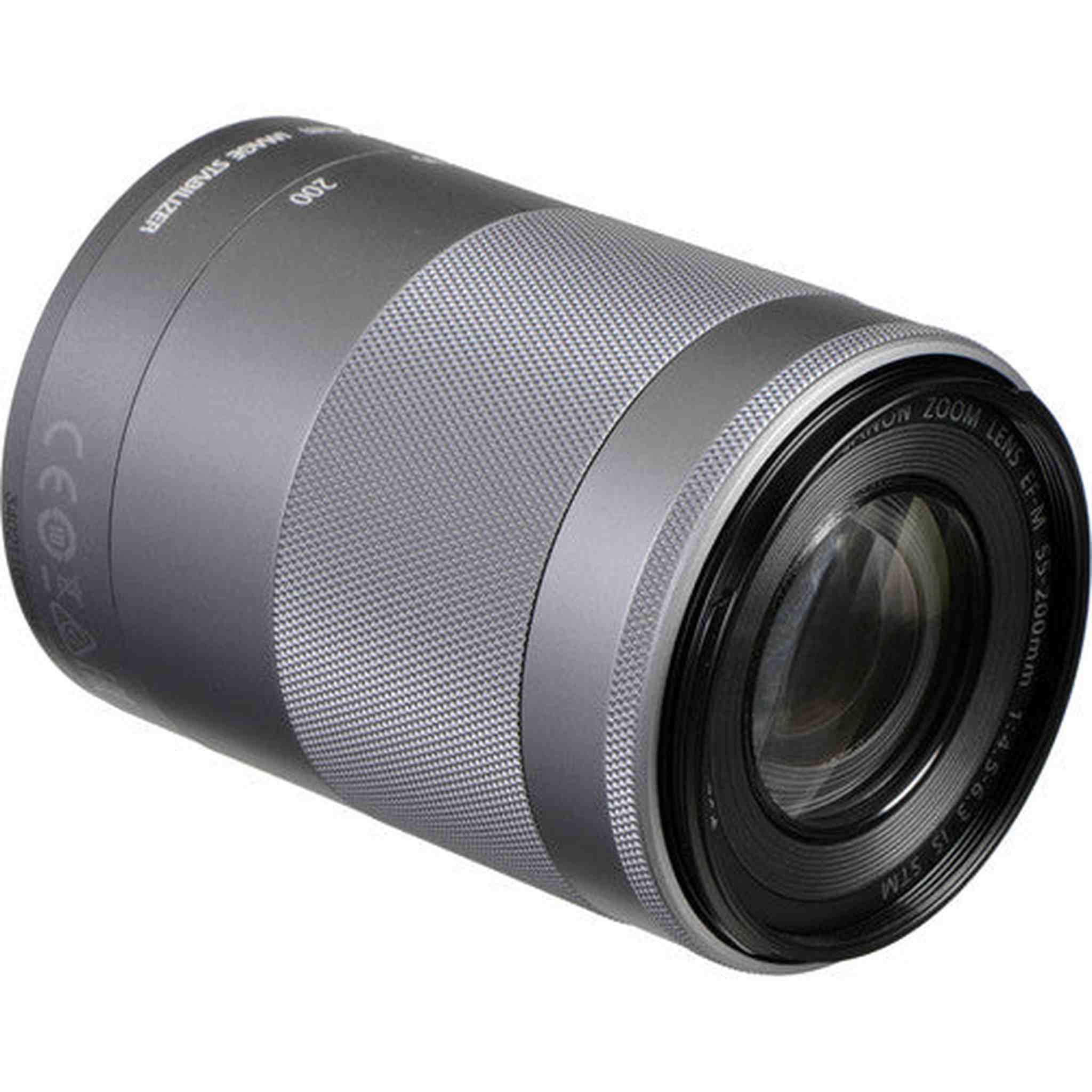 Canon EF-M 55-200mm f/4.5-6.3 IS STM Lens Silver 1122C002 + 64GB Card - Bundle - Reconditioned Canon