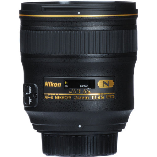 Nikon AF-S NIKKOR 24mm f/1.4G ED Lens (Intl Model) Includes Filters and Tripod Bundle