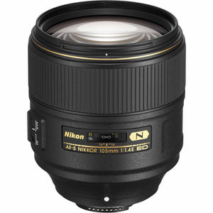 Nikon AF-S NIKKOR 105mm f/1.4E ED Lens 20064 + 64GB Memory Card + Filter Kit - Bundle
