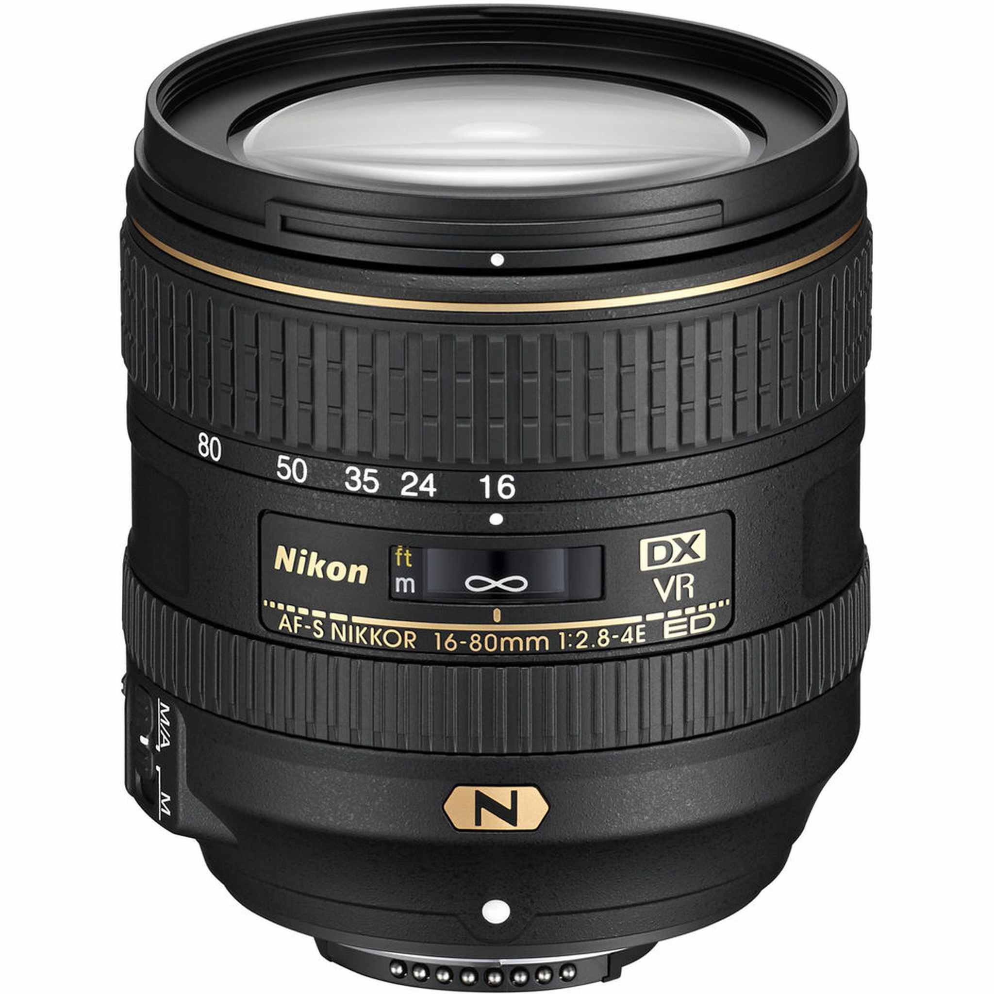 Nikon AF-S DX NIKKOR 16-80mm f/2.8-4E ED VR Lens 20055 + 64GB Memory Card - Bundle