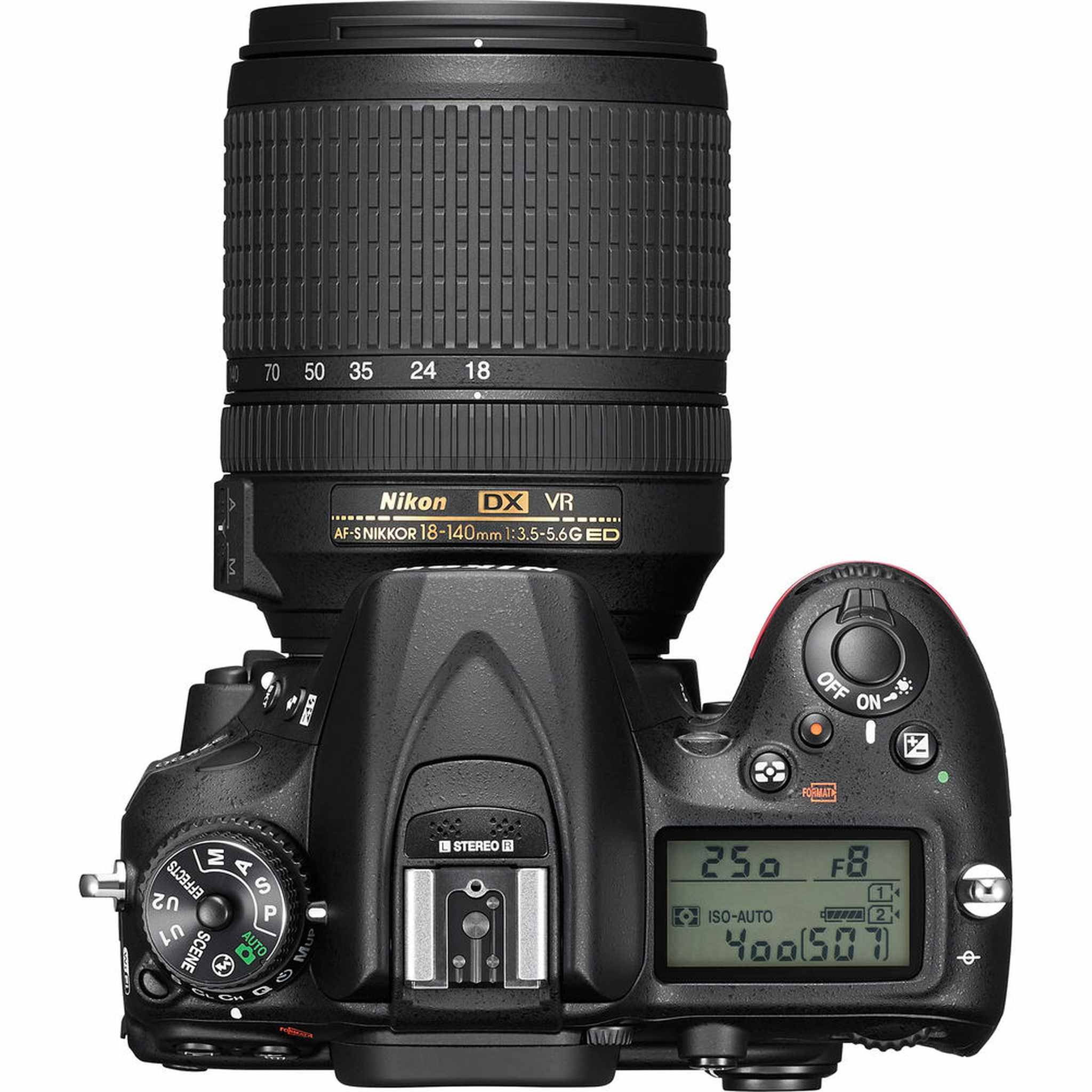 Nikon D7200 Digital Camera with 18-140mm VR Lens 1555 + 64GB Card + Bag Intl - Reconditioned Nikon