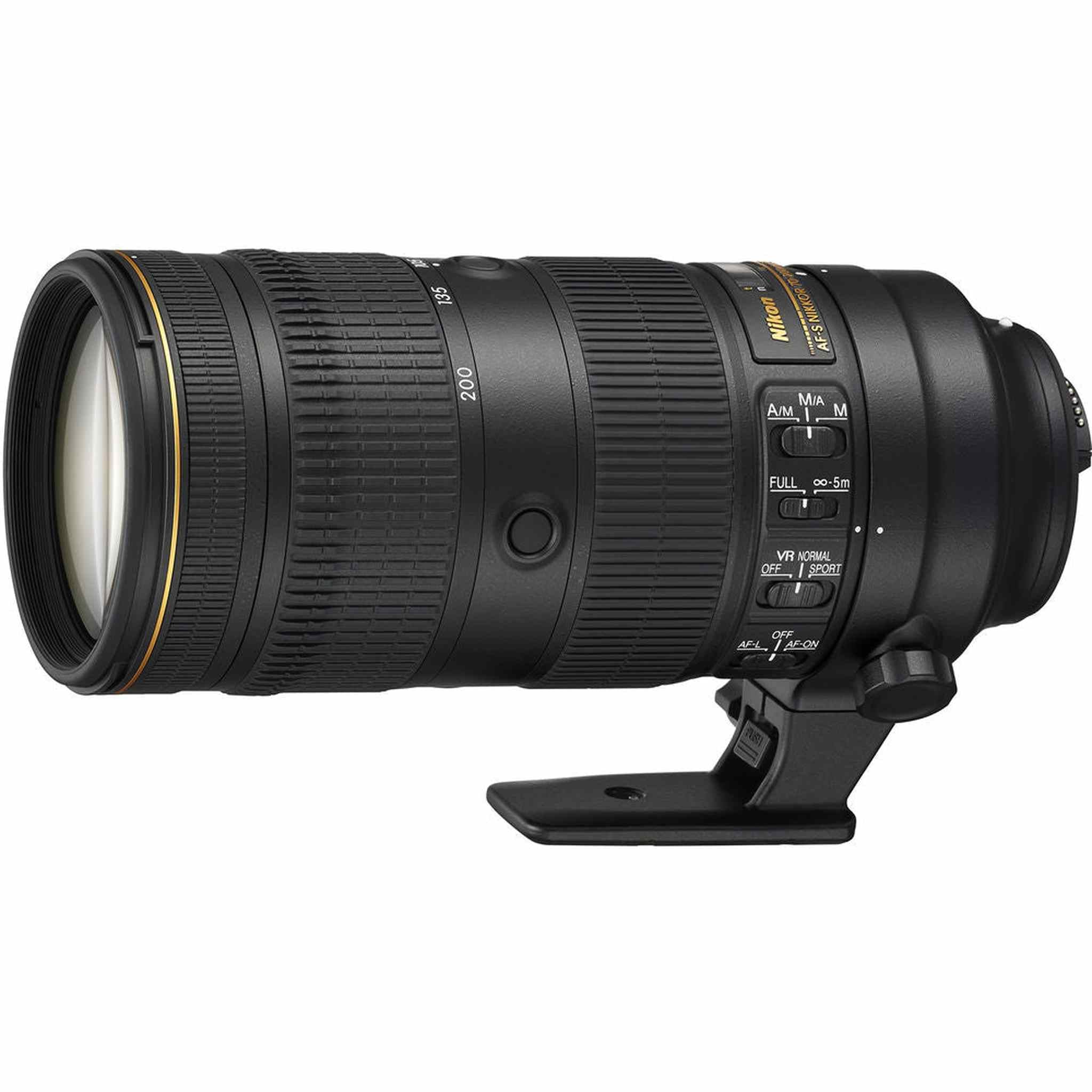 Nikon - AF-S NIKKOR 70-200mm f/2.8E FL ED VR Telephoto Zoom Lens for DSLR Camera - Bundle