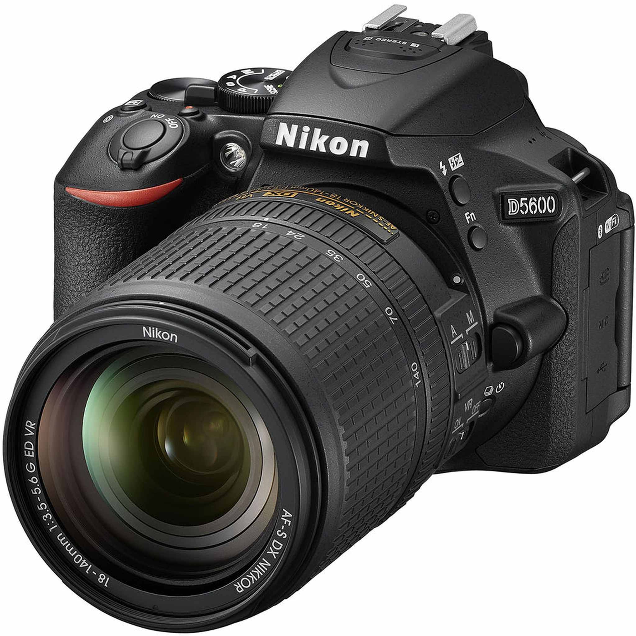 Nikon D5600 Digital Camera with 18-140mm Lens 1577 + 64GB SD Card + Bag Intl - Reconditioned Nikon