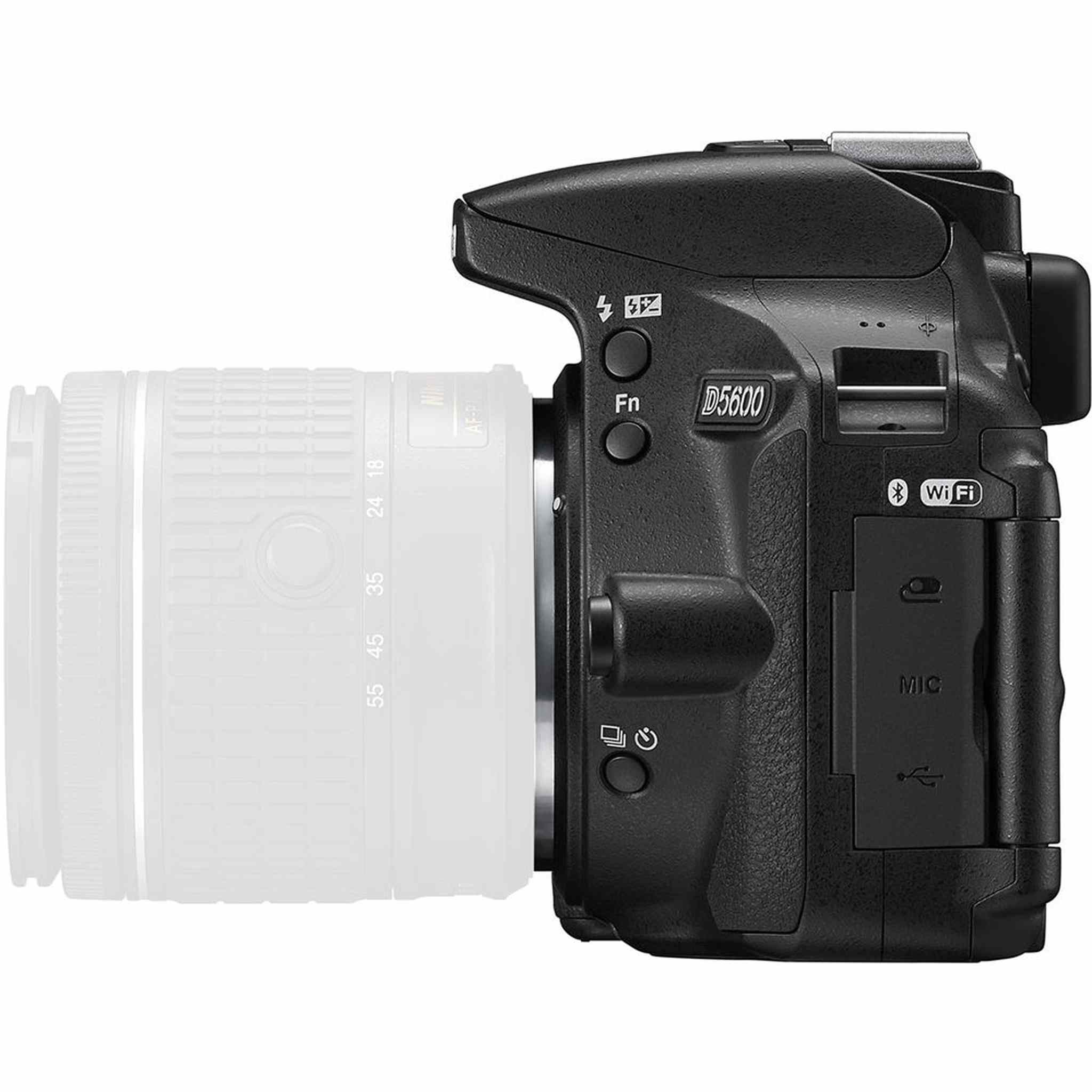 Nikon D5600 Digital Camera with 18-140mm Lens 1577 + 64GB SD Card + Bag Intl - Reconditioned Nikon