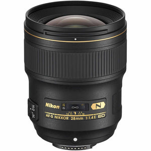 Nikon AF-S 28mm f/1.4E ED Prime Lens 20069 Intl Model Bundle