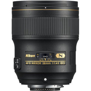 Nikon AF-S 28mm f/1.4E ED Prime Lens 20069 Intl Model Bundle
