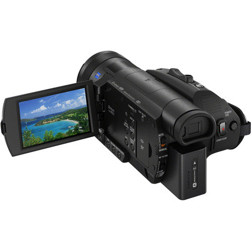 Sony Handycam FDR-AX700 4K HD Video Camera Camcorder + 2 extra Batteries and Charger + 128GB Memory Card + Hard Case + M