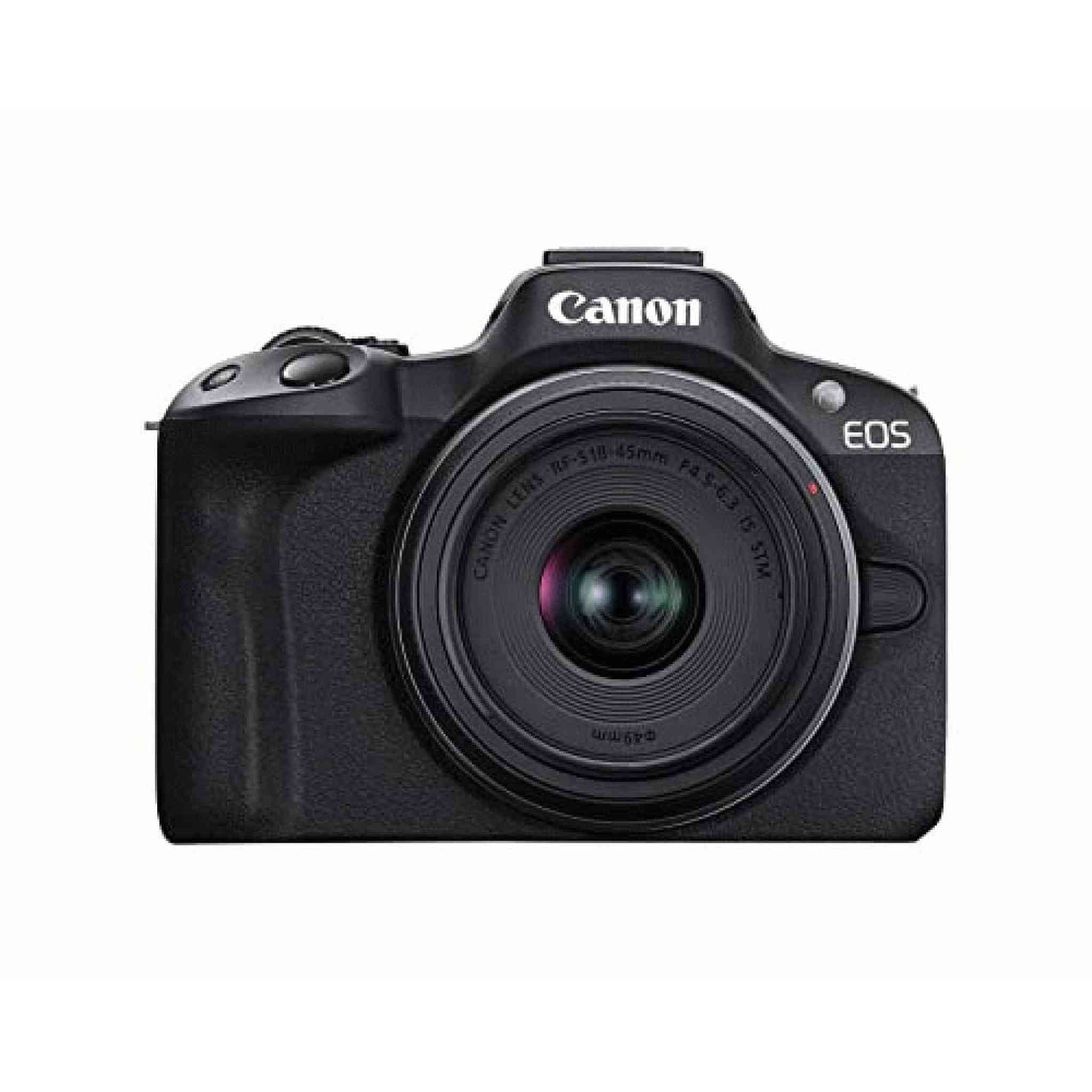 Canon EOS R50 Mirrorless Vlogging Camera Black w/RF-S18-45mm F4.5-6.3 is STM Lens, 24.2 MP, 4K Video, Subject Detection & Tracking, Compact, Smartphone Connection, Content Creator Canon