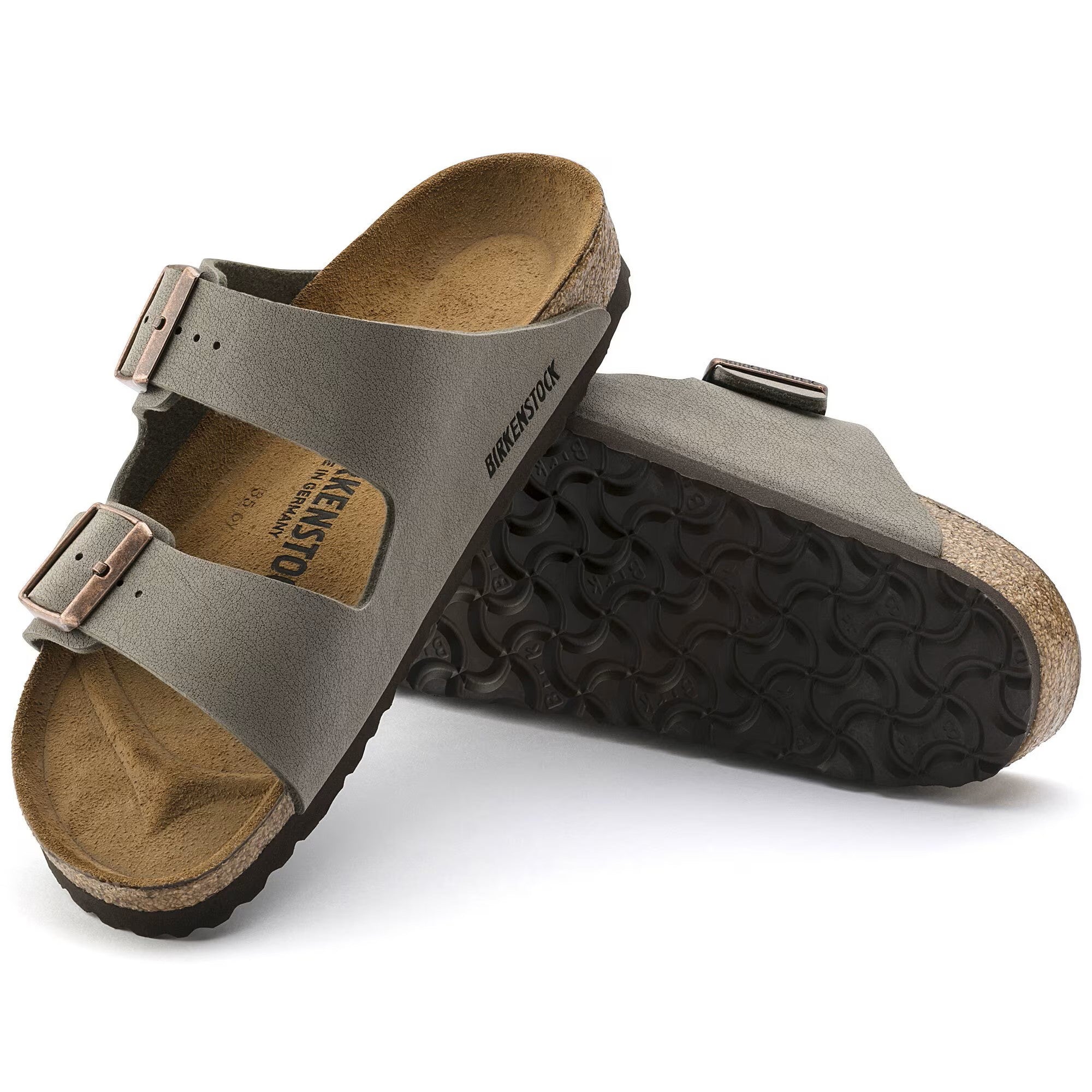 Birkenstock Arizona - Stone Birkibuc 41 (US Men's 11-11.5, US Women's 13-13.5)