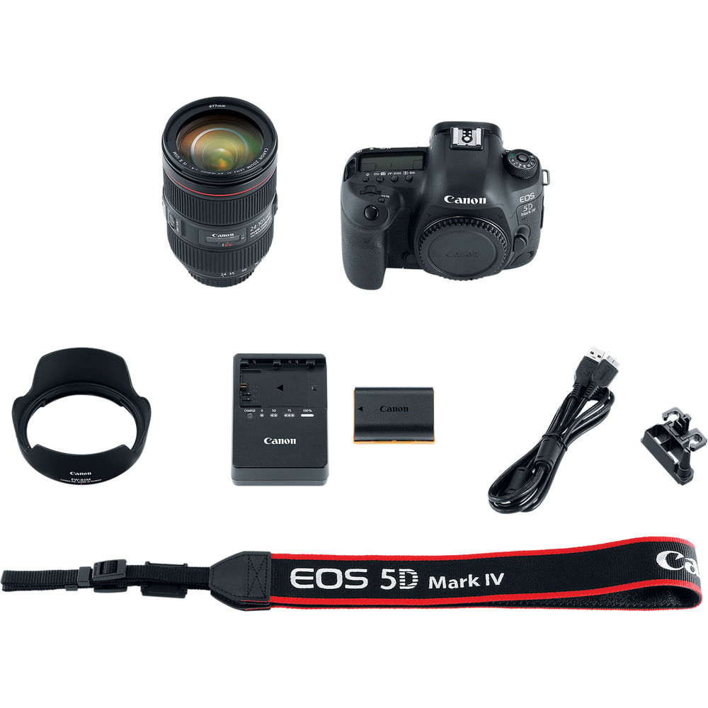 Canon EOS 5D Mark IV DSLR Camera W/ 24-105mm f/4L II Lens 1483C010  - Pro Bundle