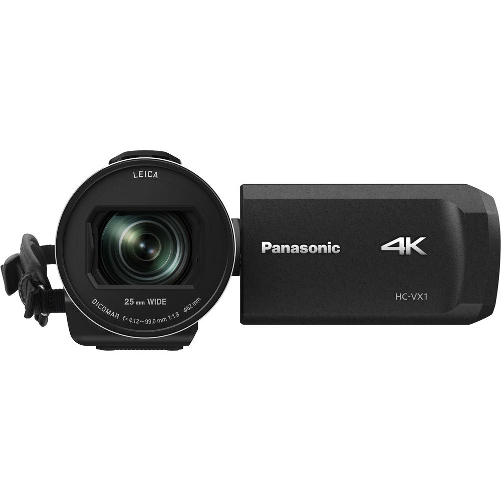 Panasonic HC-VX1 4K HD Camcorder (HC-VX1K) - Bundle - With LED Video Light +  Soft Bag +  Cleaning Set + 62mm UV Filter