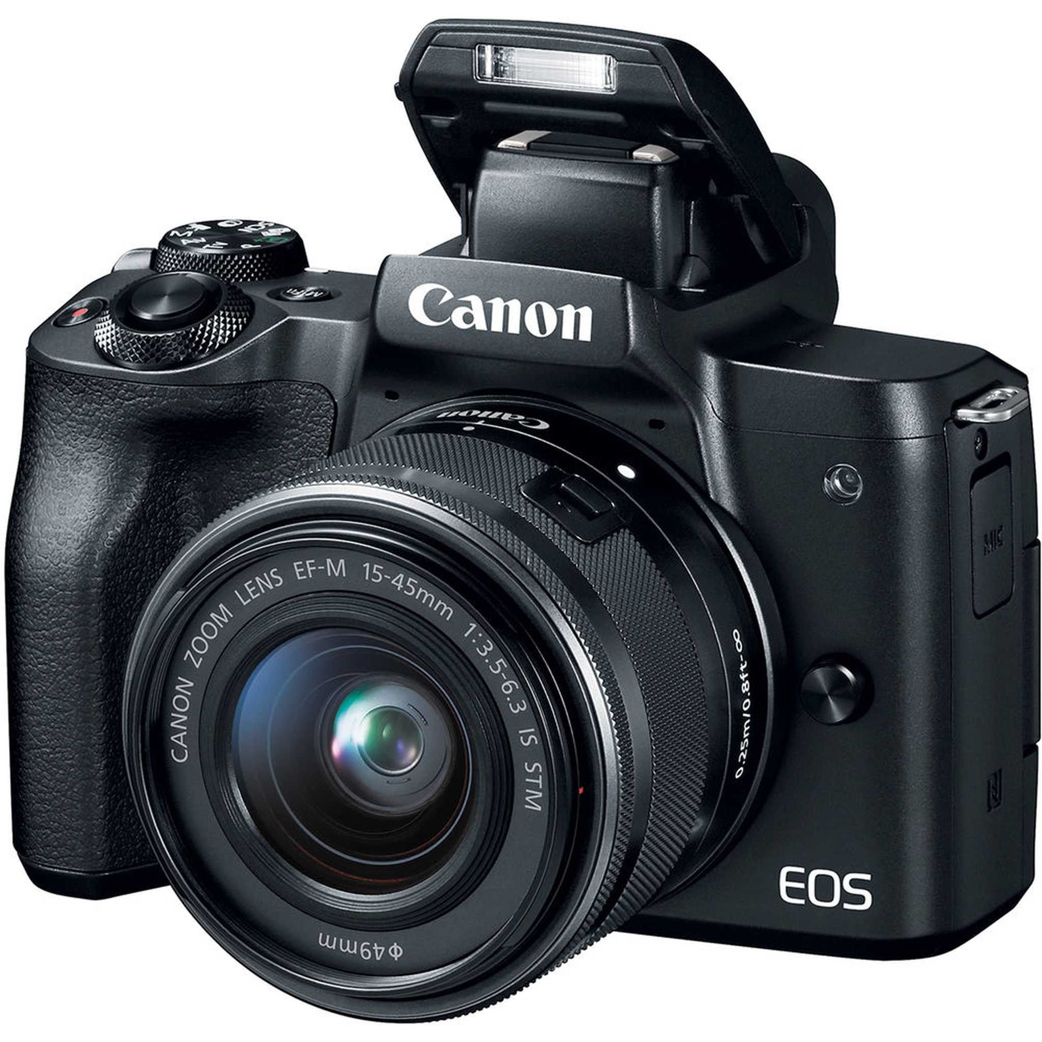 Canon EOS M50 Mirrorless Camera W/ 15-45mm Lens Black 2680C011 - Pro Bundle Canon Intl.