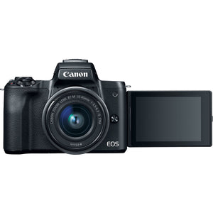 Canon EOS M50 Mirrorless Camera W/15-45mm Lens Black 2680C011 - Advanced Bundle