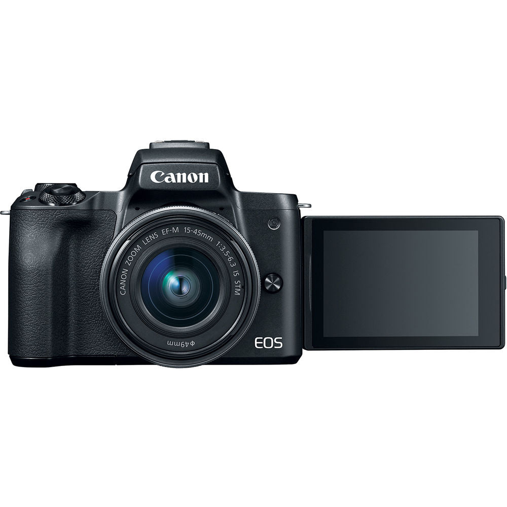 Canon EOS M50 Mirrorless Camera W/ 15-45mm Lens Black 2680C011 - Basic Bundle