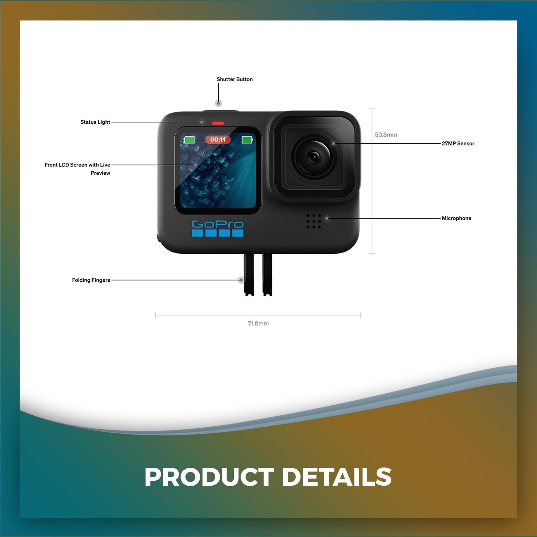 GoPro HERO11 Black - Waterproof Action Camera with 5.3K60 Ultra HD Video, 27MP Photos, 1/1.9" Image Sensor, Live Streaming, Webcam, Stabilization GoPro