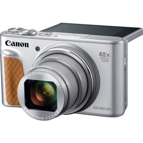 Canon PowerShot SX740 HS Digital Camera (Silver) with 64GB SD, Tripod, and More