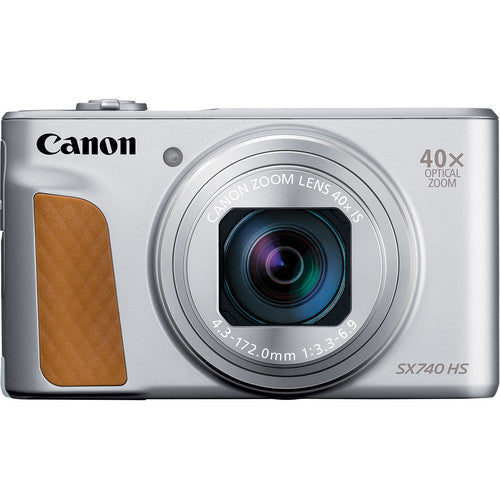 Canon PowerShot SX740 HS Digital Camera (Silver) with 64GB SD, Tripod, and More