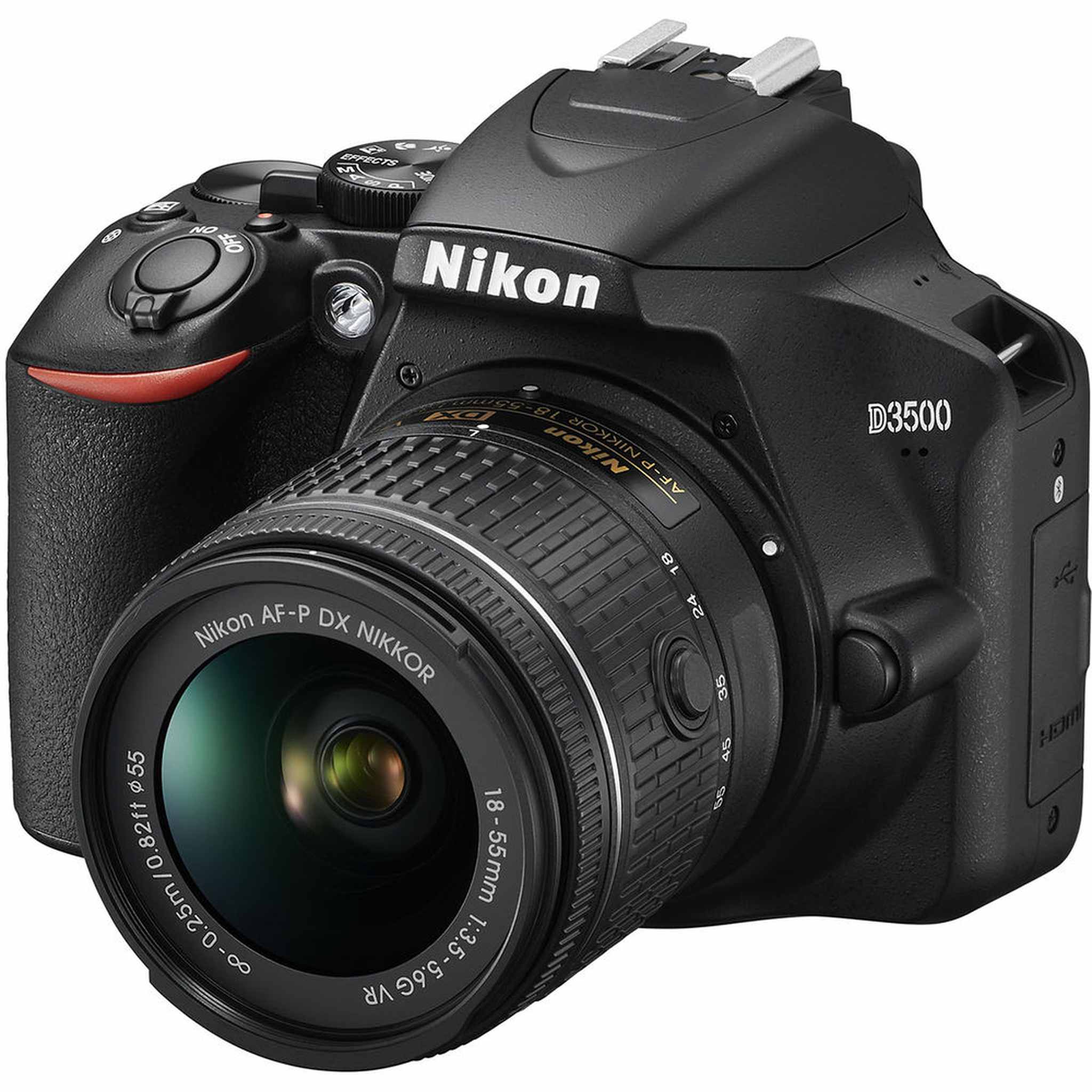 Nikon D3500 Digital Camera with 18-55mm Lens 1590 + 64GB SD Card + Bag Intl - Reconditioned Nikon