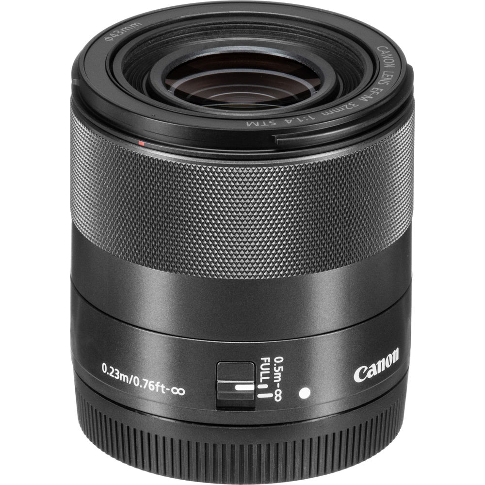 Canon EF-M 32mm f/1.4 STM Lens (2439C002) + Filter Kit + Lens Pouch Base Bundle