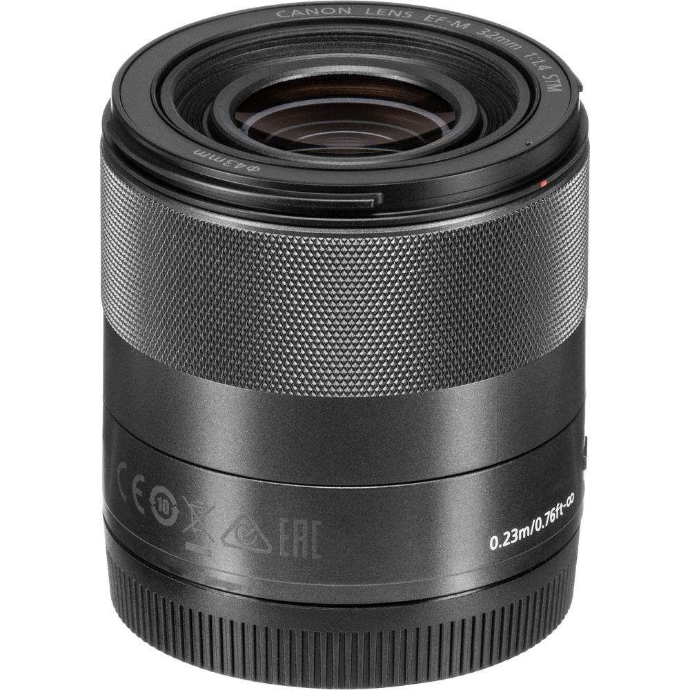 Canon EF-M 32mm f/1.4 STM Lens (2439C002) + Filter Kit + Lens Pouch Base Bundle