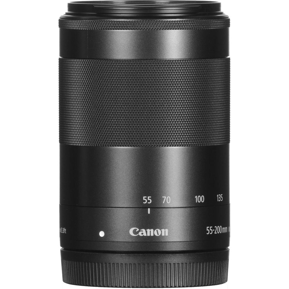 Canon EF-M 55-200mm f/4.5-6.3 IS STM Lens (Black) (9517B002) + Filter Kit + More