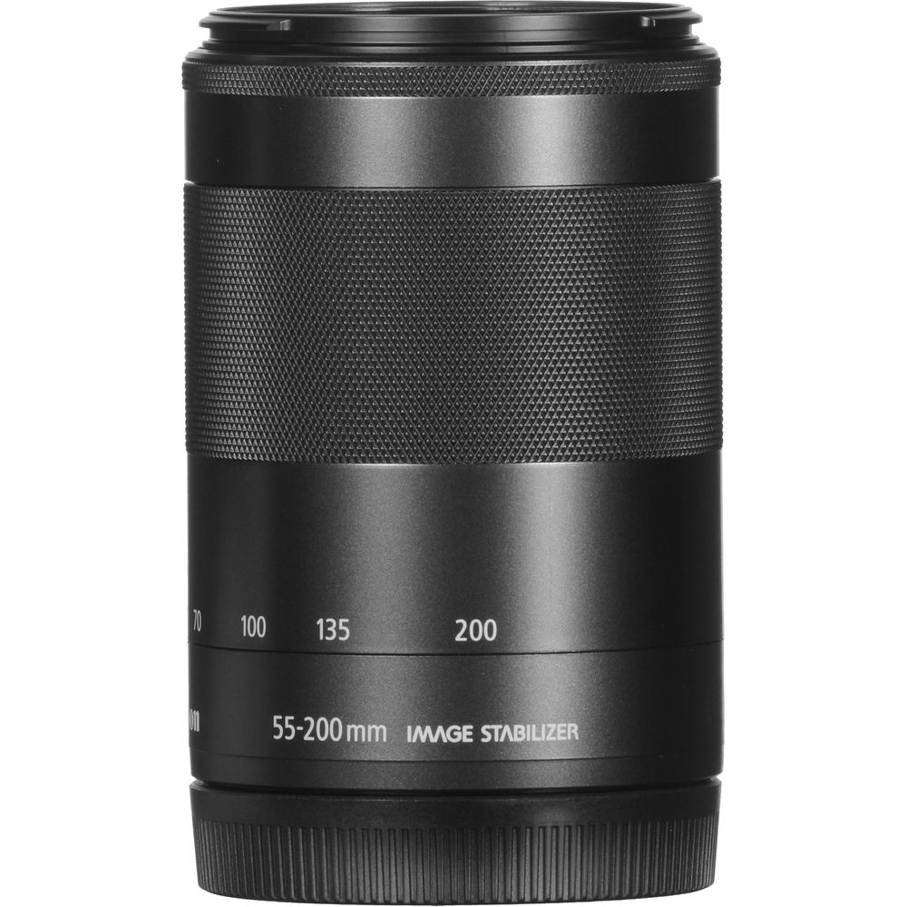 Canon EF-M 55-200mm f/4.5-6.3 IS STM Lens (Black) (9517B002) + Filter Kit Base Bundle