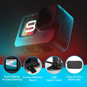 GoPro HERO9 Black - Waterproof Action Camera + 64GB Card and Extra HERO9 Battery GoPro