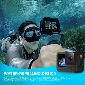 GoPro HERO9 Black - Waterproof Action Camera + 64GB Card and Extra HERO9 Battery GoPro