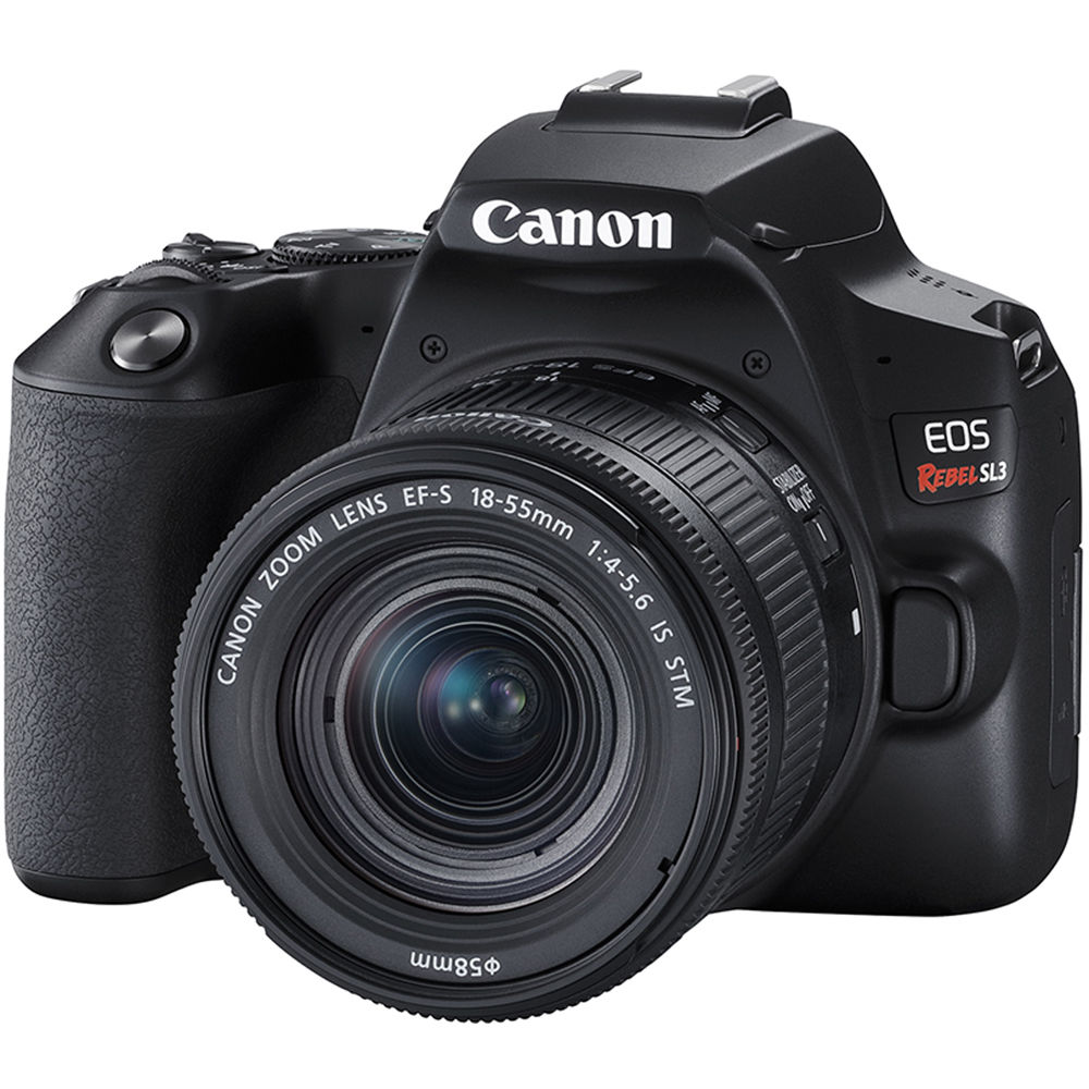 Canon EOS Rebel 250D/SL3 DSLR Camera with 18-55mm Lens (Black) + Canon EOS Bag + Sandisk Ultra 64GB Card + Cleaning Set and More