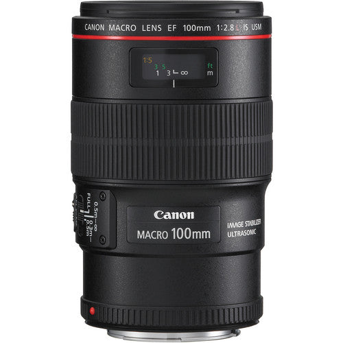 Canon EF 100mm f/2.8L Macro IS USM Lens + SanDisk 64GB Card + Filter Kit + MORE
