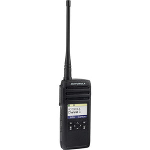 Motorola DTR700 900 MHz Digital 2-Way Radio 50 Channels + 4 x HKLN4606 Remote Speaker Mic 4-Pack