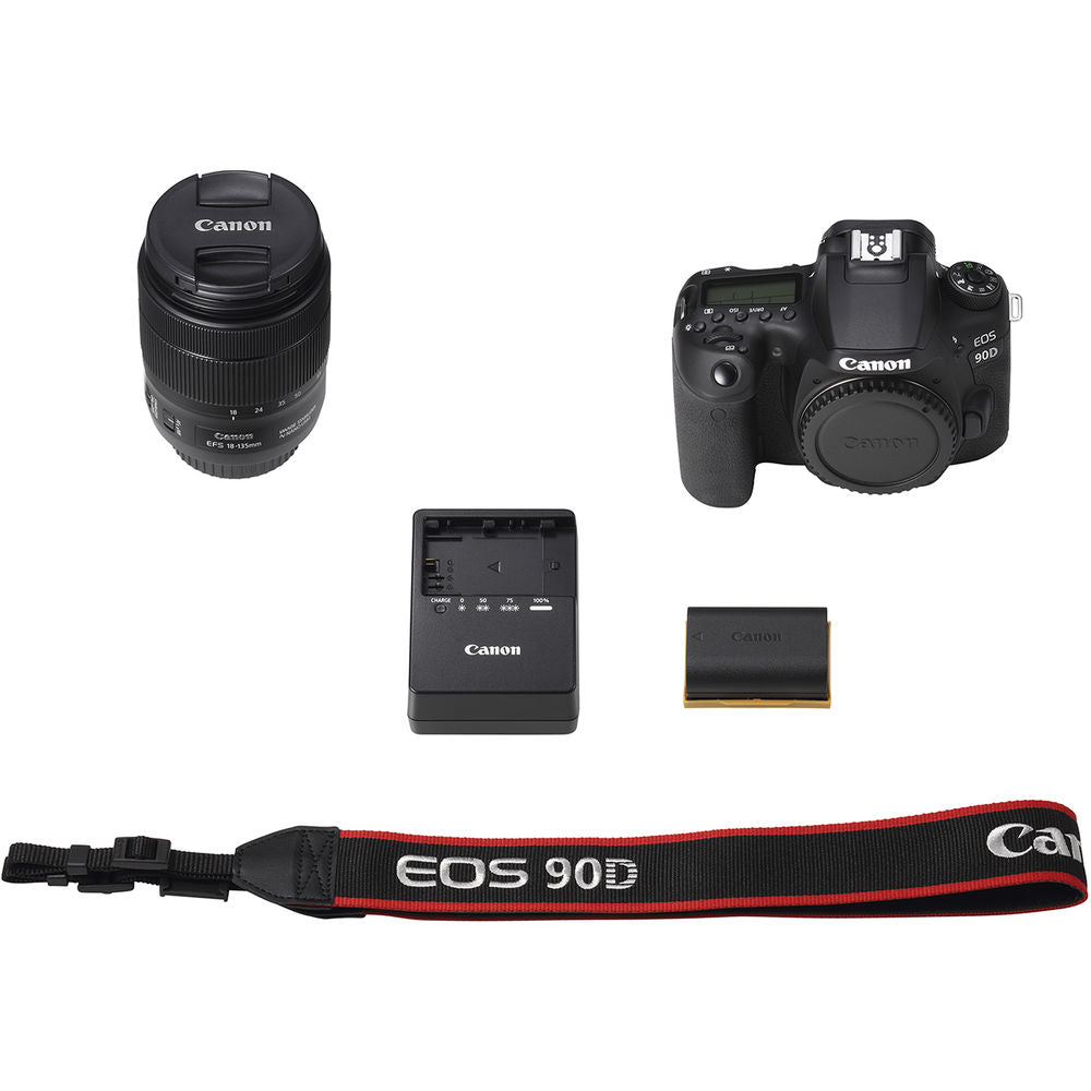 Canon EOS 90D DSLR Camera W/ 18-135mm Lens 3616C016 - Basic Bundle