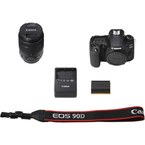 Canon EOS 90D Camera W/ 18-135mm and Canon EF-S 55-250mm Lenses - Basic Bundle