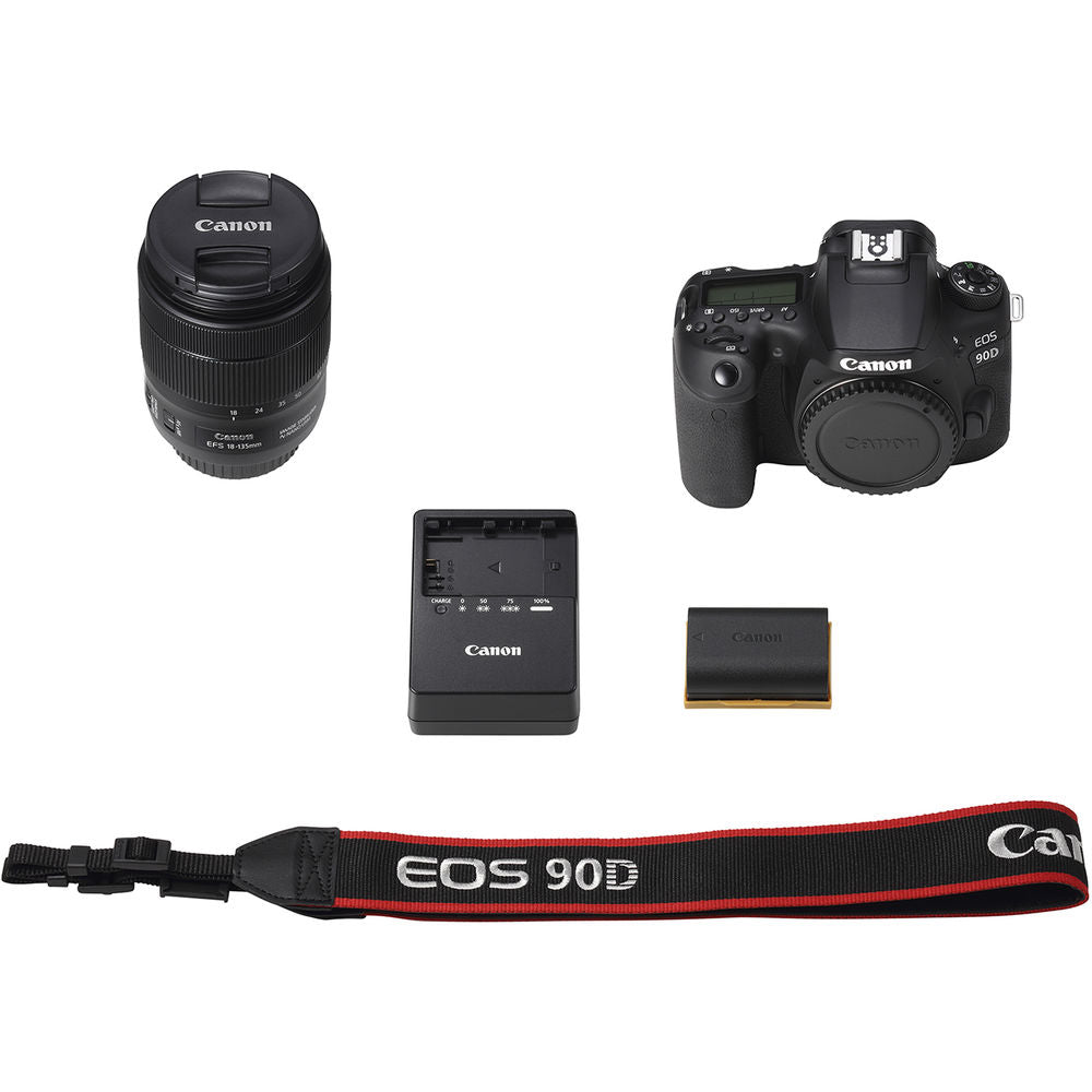 Canon EOS 90D DSLR Camera W/ 18-135mm Lens 3616C016  - Advanced Bundle