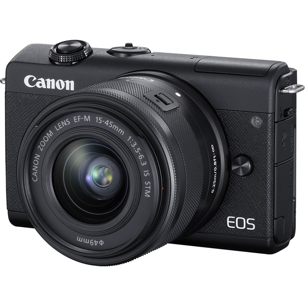 Canon EOS M200 Mirrorless Camera with 15-45mm and 55-200mm Lenses (Black) + 64GB + More
