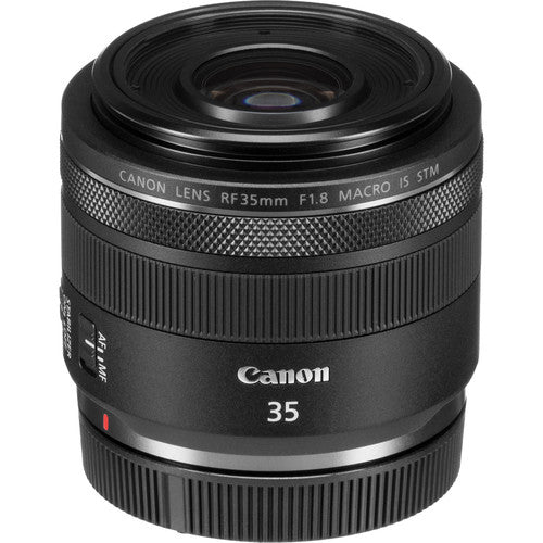 Canon RF 35mm f/1.8 IS Macro STM Lens (Intl Model) With Filters and Backpack